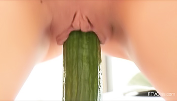 Wild whore is riding the cucumber