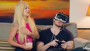 VR cuck and hot lesbian fucking